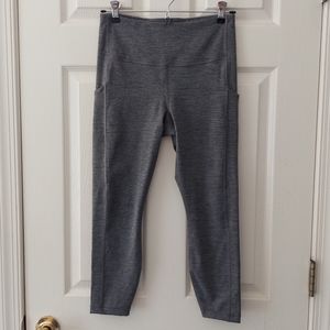 Athleta Petites Yoga Grey Heather Ultimate Stash Pocket 7/8 Tight Size SP